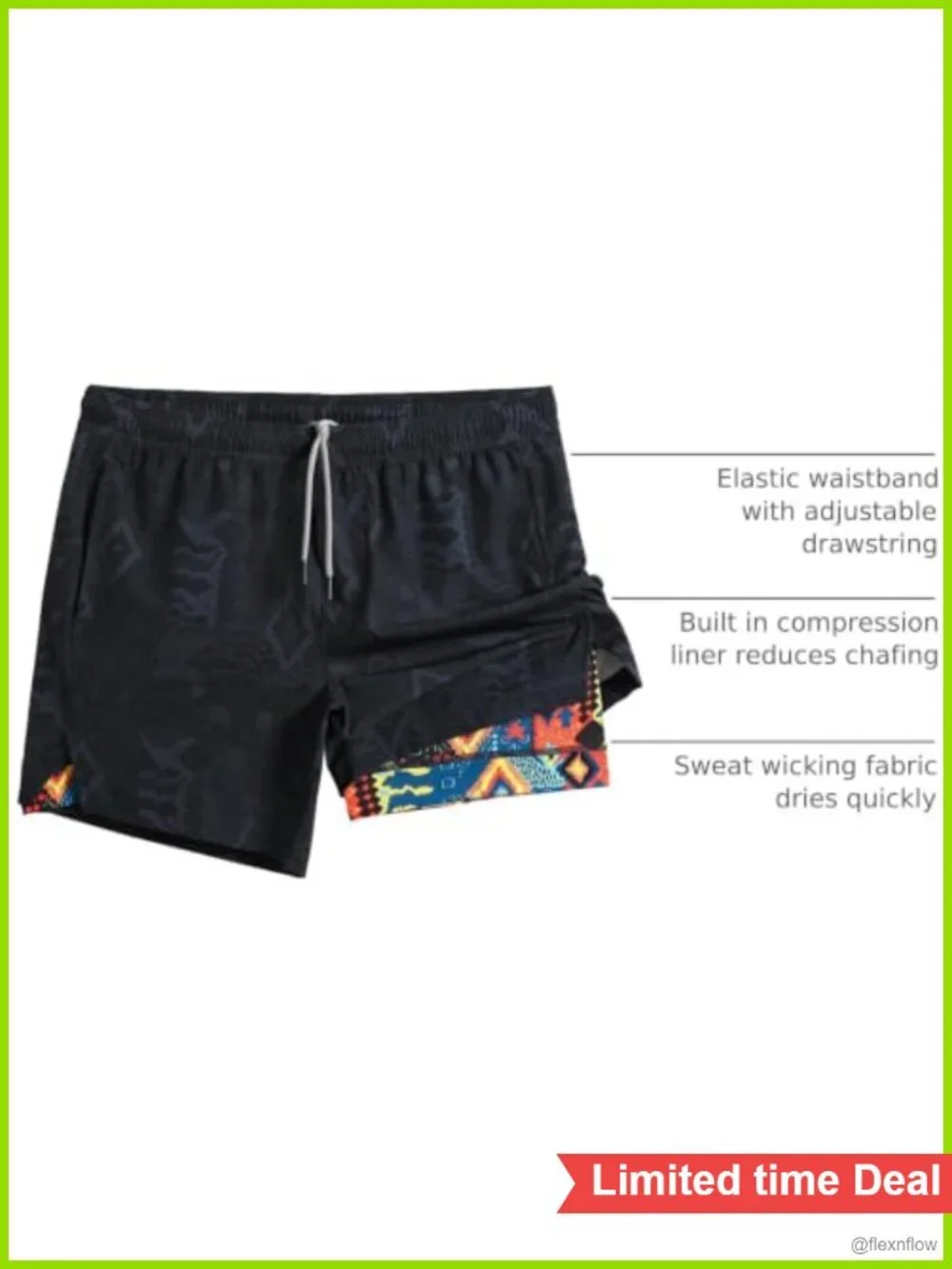 Men's 5 inch 2 in 1 Running Shorts Quick Dry Athletic Gym Shorts with Liner